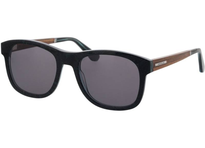 Woodfellas Sunglasses Mirror macassar/blue 55-21 Sonnenbrille mit Sehstärke erhältlich, Herren, Vollrand, Eckig von Woodfellas