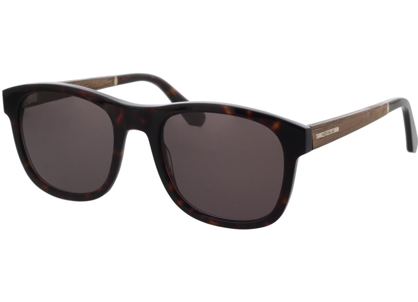 Woodfellas Sunglasses Mirror walnut/havana 55-21 Sonnenbrille mit Sehstärke erhältlich, Herren, Vollrand, Eckig von Woodfellas