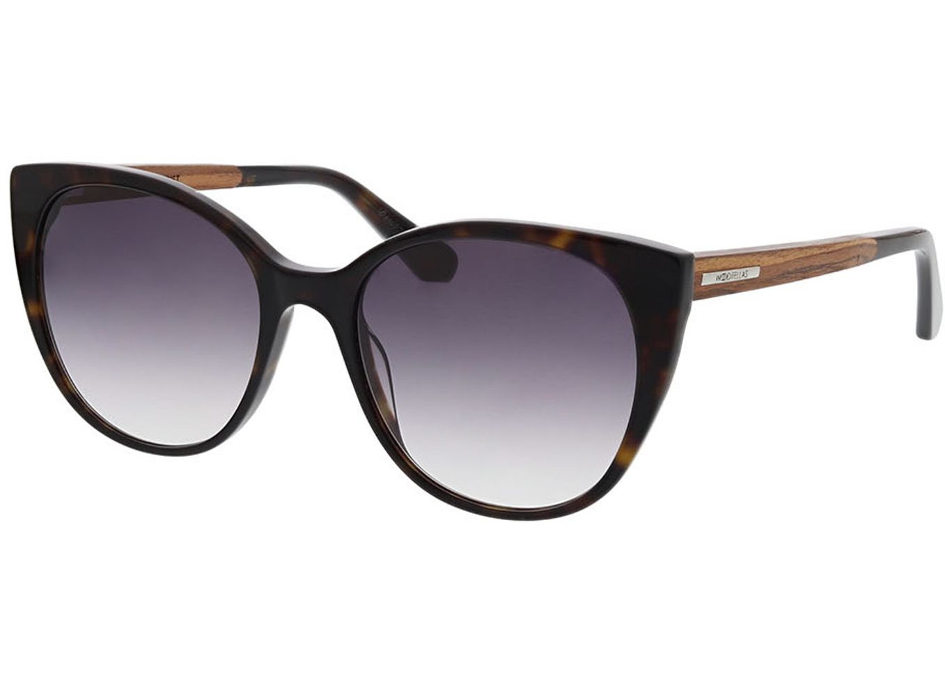 Woodfellas Sunglasses Opdrift macassar/havana 54-19 Sonnenbrille mit Sehstärke erhältlich, Damen, Vollrand, Cateye von Woodfellas