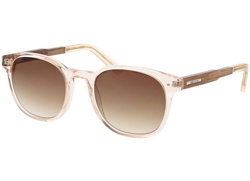 Woodfellas Sunglasses Pottenstein shiny macassar/crystal gold 49-21 Sonnenbrille mit Sehstärke erhältlich, Damen/Herren, Vollrand, panto von Woodfellas