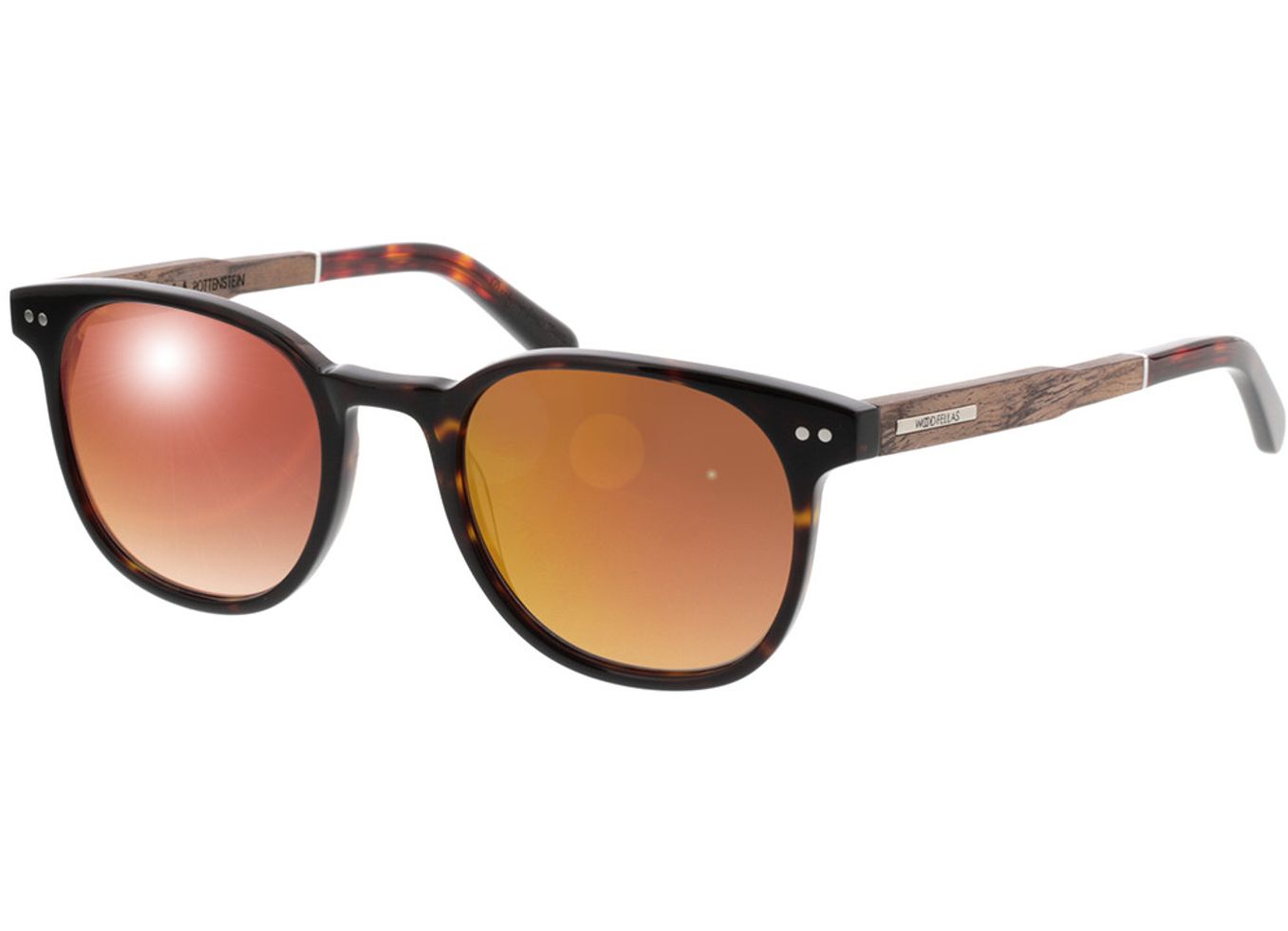 Woodfellas Sunglasses Pottenstein walnut/havana 49-21 Sonnenbrille mit Sehstärke erhältlich, Damen/Herren, Vollrand, Eckig von Woodfellas