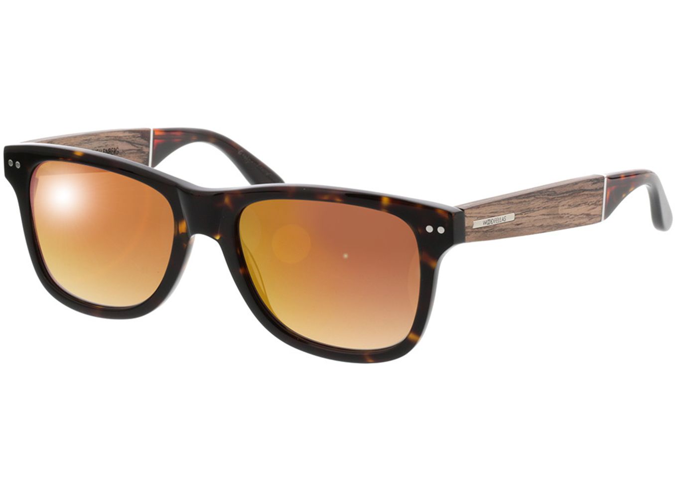Woodfellas Sunglasses Schellenberg walnut/havana 53-18 Sonnenbrille mit Sehstärke erhältlich, Herren, Vollrand, Eckig von Woodfellas