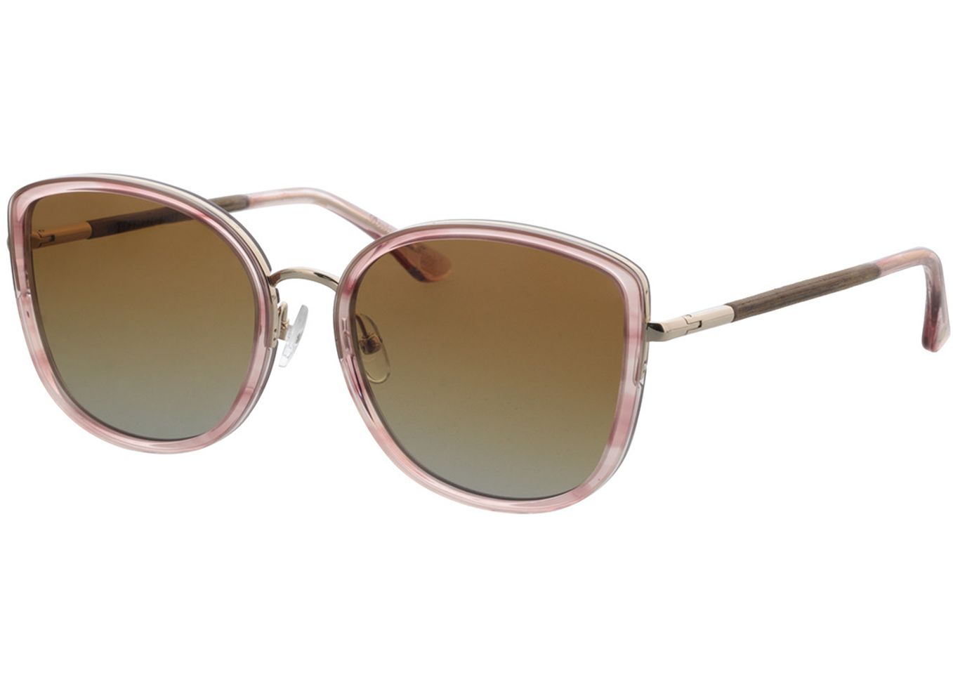 Woodfellas Sunglasses Shift walnut pink 56-19 Sonnenbrille mit Sehstärke erhältlich, Herren, Vollrand, Eckig von Woodfellas