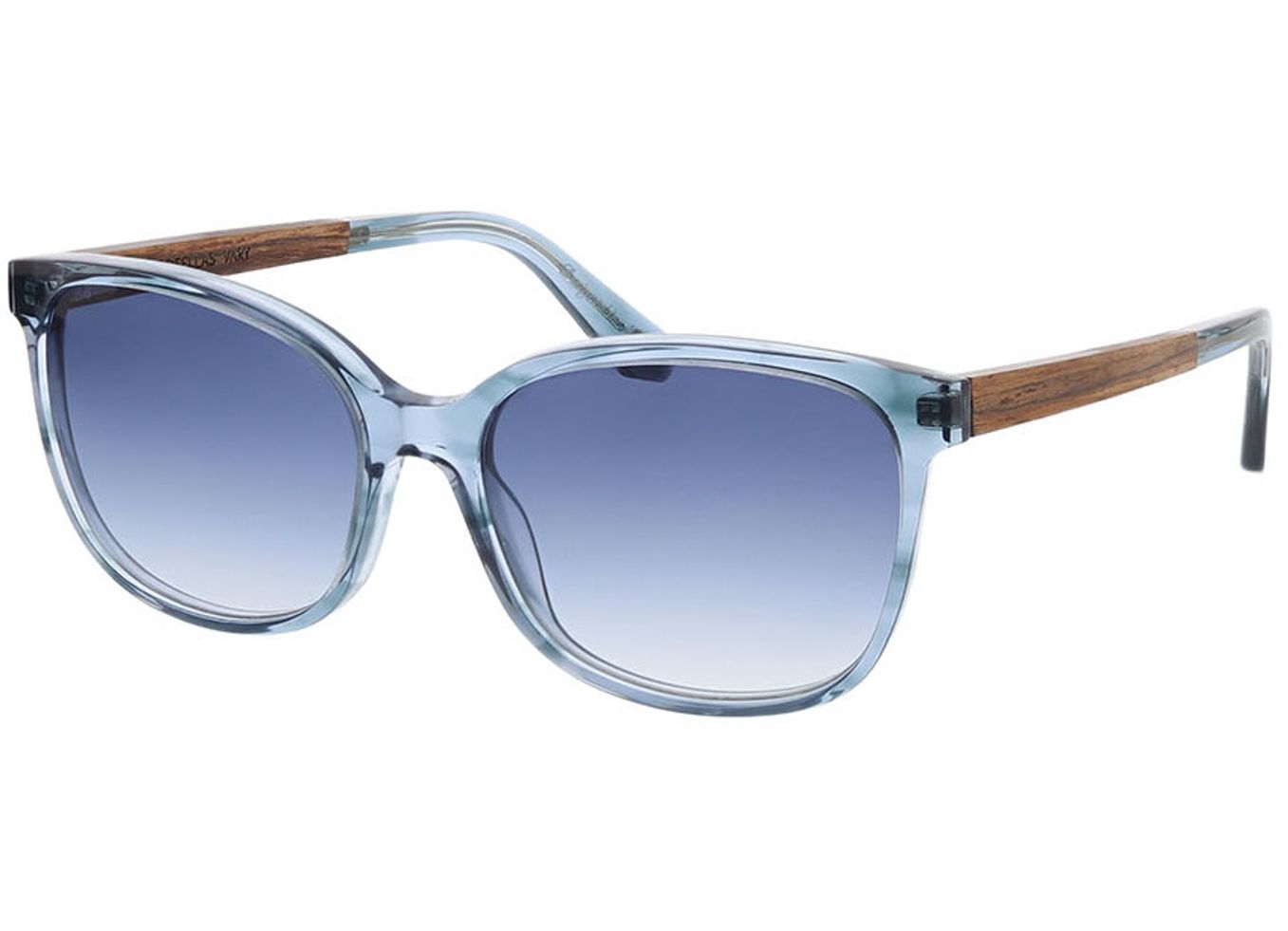 Woodfellas Sunglasses Vary macassar/blue 54-16 Sonnenbrille mit Sehstärke erhältlich, Damen, Vollrand, panto von Woodfellas