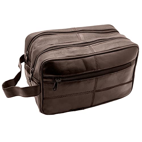 Kulturbeutel für Herren, echtes Leder, Kulturbeutel, Reise-Kulturbeutel, Rasiertasche, Badezimmer, Fitnessstudio, Make-up, Organizer, Geschenk für Männer und Frauen, braun Kulturbeutel für Herren, echtes Leder, Kulturbeutel, Reise-Kulturbeutel, Rasiertasche, Badezimmer, Fitnessstudio, Make-up, Organizer, Geschenk für Männer und Frauen, braun von Woodland Leather