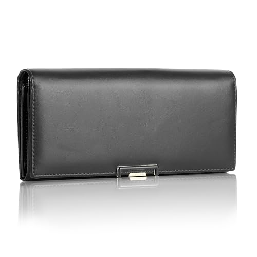 Woodland Leathers Geldbörse Damen Vegan Leder RFID Geldbörse - Kleine & Große Designer Geldbörsen für Frauen mit Kartenfächern & Reißverschluss Münzfach Portemonnaie Kreditkartenetui Damen Geldbörse von Woodland Leather