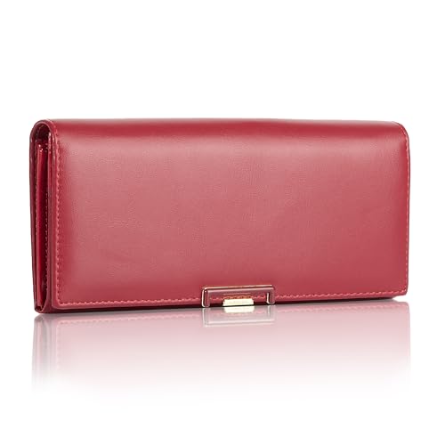 Woodland Leathers Geldbörse Damen Vegan Leder RFID Geldbörse - Kleine & Große Designer Geldbörsen für Frauen mit Kartenfächern & Reißverschluss Münzfach Portemonnaie Kreditkartenetui Damen Geldbörse von Woodland Leather