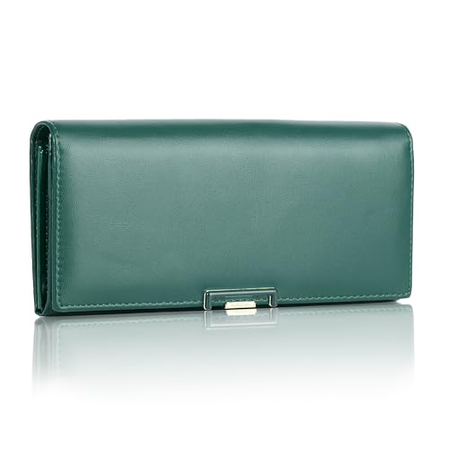 Woodland Leathers Geldbörse Damen Vegan Leder RFID Geldbörse - Kleine & Große Designer Geldbörsen für Frauen mit Kartenfächern & Reißverschluss Münzfach Portemonnaie Kreditkartenetui Damen Geldbörse von Woodland Leather