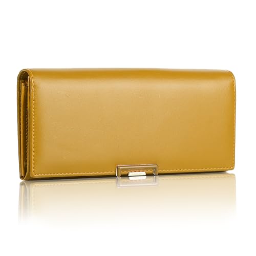 Woodland Leathers Geldbörse Damen Vegan Leder RFID Geldbörse - Kleine & Große Designer Geldbörsen für Frauen mit Kartenfächern & Reißverschluss Münzfach Portemonnaie Kreditkartenetui Damen Geldbörse von Woodland Leather