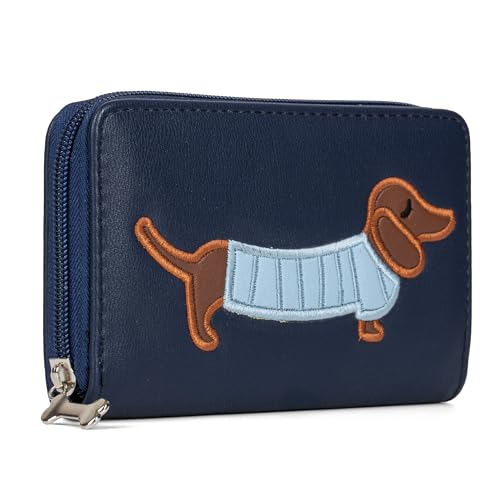 Woodland Leathers Italienisch entworfene Damengeldbörsen, Kartenetuis & Geldorganizer, geräumig, super weich und ausgefallene Damen-Geldbörse, Clutch, mehrere Fächer, Kartenorganizer-Geldbörse, Hund von Woodland Leather