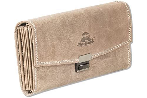 Woodland KELLNERBÖRSE TAXIBÖRSE Profi-Modell Weiches Büffelleder Dunkelbraun mit Vintage-Effekt von Woodland