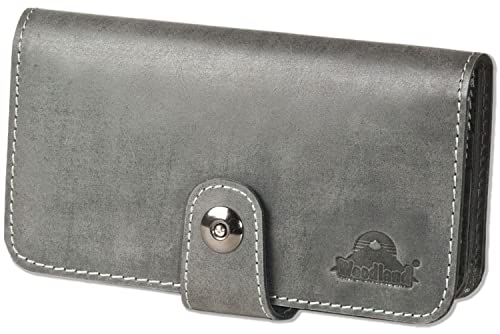Woodland Damen GELDBÖRSE Metall-MAGNETVERSCHLUSS Weiches Büffelleder ANTHRAZIT Vintage von Woodland