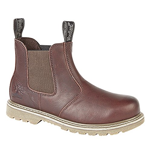 Woodland Herren Tumbled Leder Chelsea Stiefel (43 EU) (Dunkelbraun) von Woodland