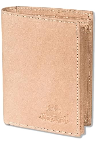 Woodland Hochformat Riegel LEDERBÖRSE RFID/NFC-Blocker Schutz Naturbelassenes Büffelleder Sand/Vintage von Woodland