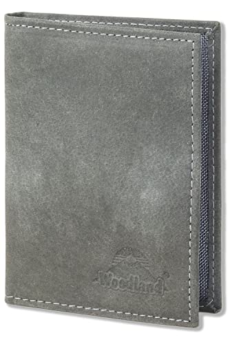 Woodland Lederetui für große Ausweise und Kreditkarten BÜFFELLEDER Dunkelgrau von Woodland