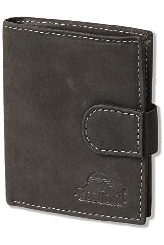 Woodland Original KOMPAKTE LEDERBÖRSE RFID-Blocker Platz für 14 Kreditkarten WEICHES Büffelleder ANTHRAZIT/Vintage von Woodland