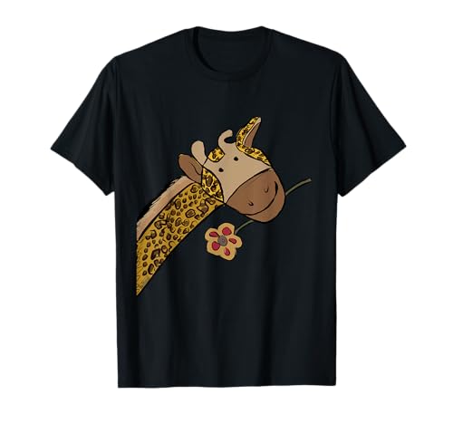 Giraffe mit Blume - niedlich für Junge Mädchen Geschenk T-Shirt Giraffe mit Blume - niedlich für Junge Mädchen Geschenk T-Shirt von Woodpacker11Designs - Giraffe mit Blume - Geschenk