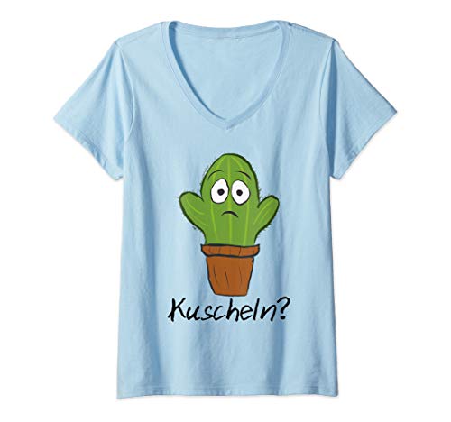 Damen Kaktus zum Kuscheln - Lustiger süßer Kaktus zum kuscheln T-Shirt mit V-Ausschnitt Damen Kaktus zum Kuscheln - Lustiger süßer Kaktus zum kuscheln T-Shirt mit V-Ausschnitt von Woodpacker11Designs - süßer Kuschel Kaktus
