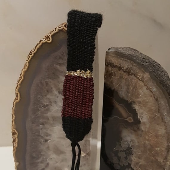 Geflochtenes Armband | Bordeaux von Woodrowandco