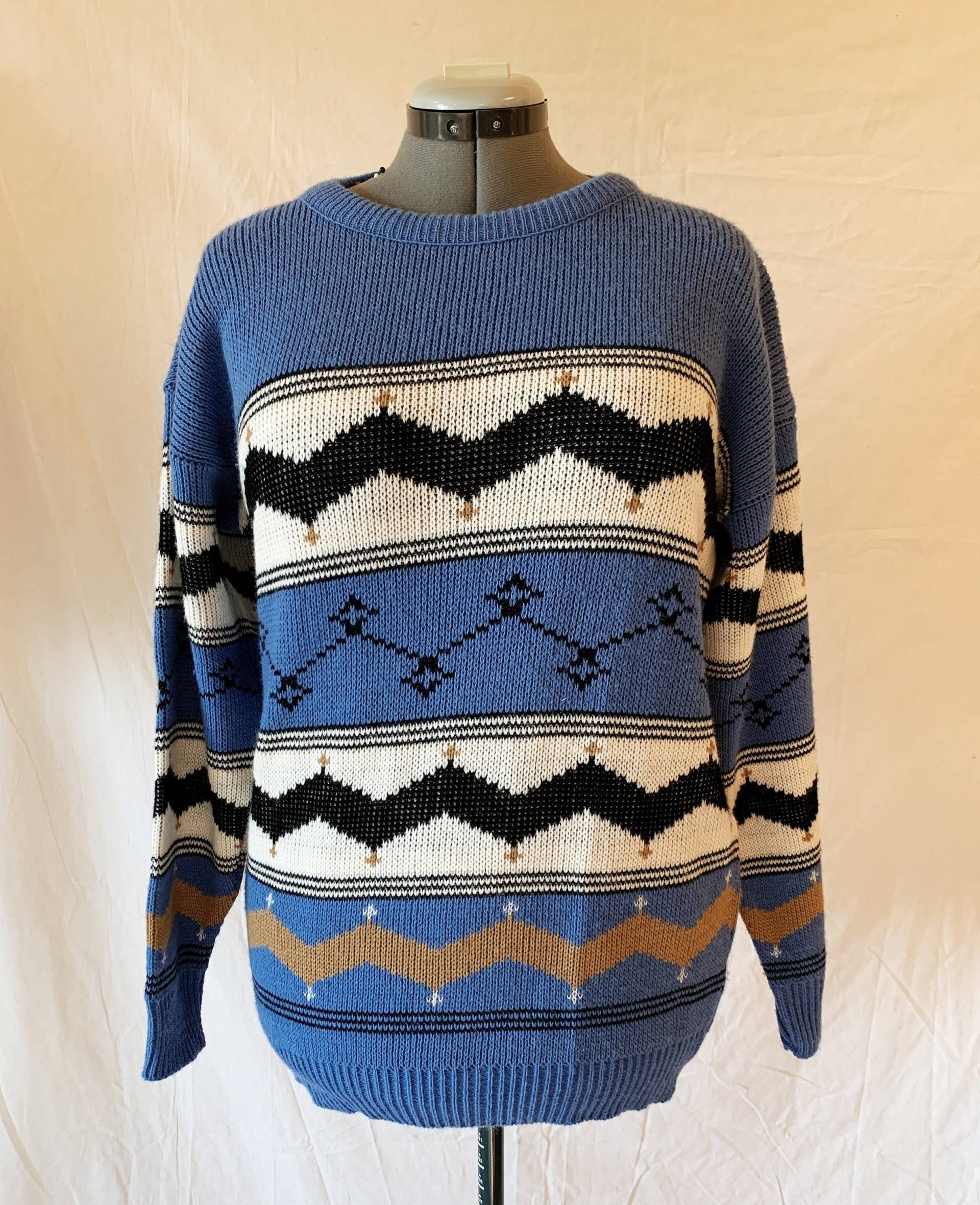 Vintage Acrylpullover in Blau - Pullover Graphix Vintage Acrylpullover in Blau - Pullover Graphix von WoodsMadeAndFound