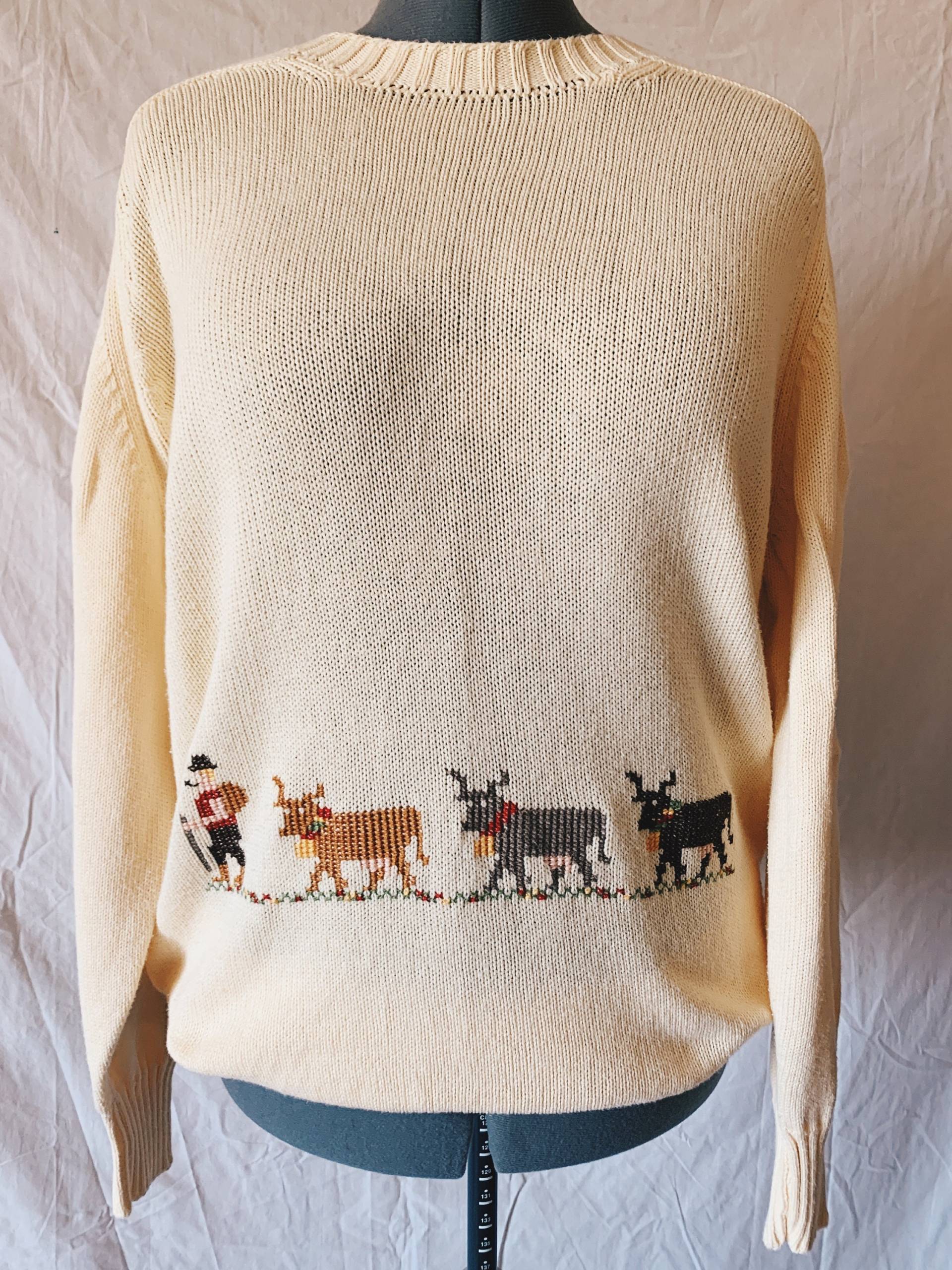 Vintage Brooks Brothers Pullover Kreuzstich Kühe in Weichem Gelb Vintage Brooks Brothers Pullover Kreuzstich Kühe in Weichem Gelb von WoodsMadeAndFound