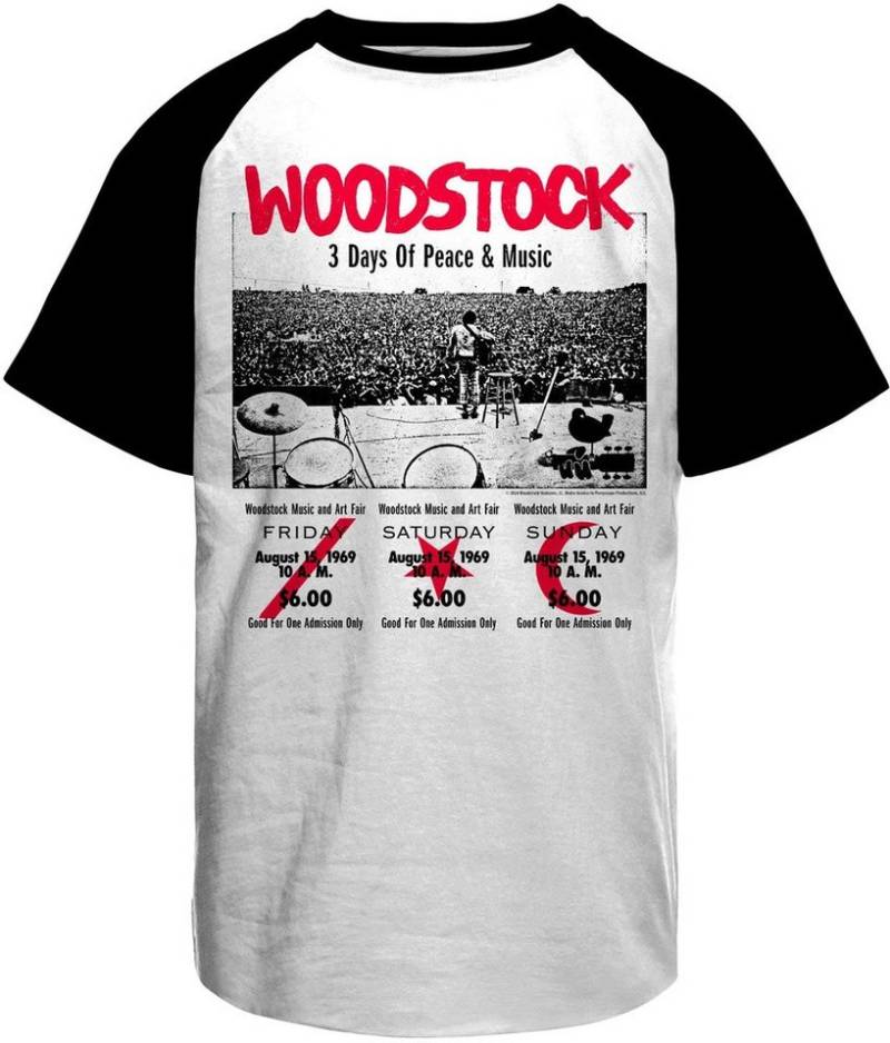 Woodstock T-Shirt 3 Day Ticket Baseball T-Shirt von Woodstock