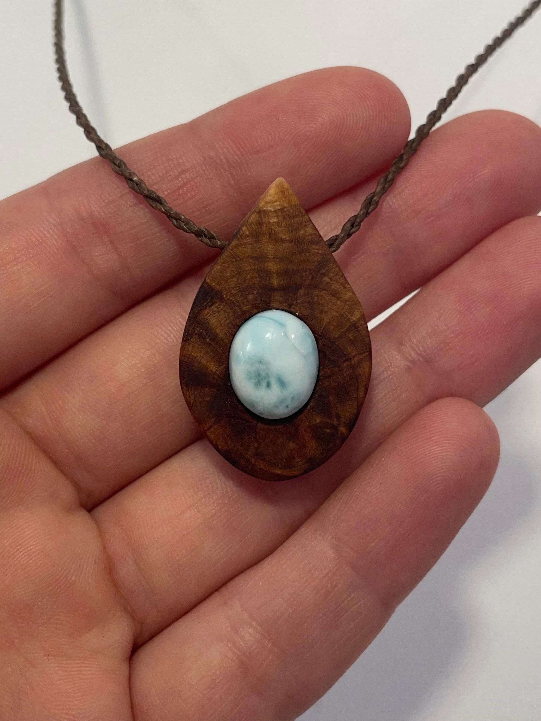 Baumperlen Kette Larimar Baumperlen Kette Larimar von Woodtribal