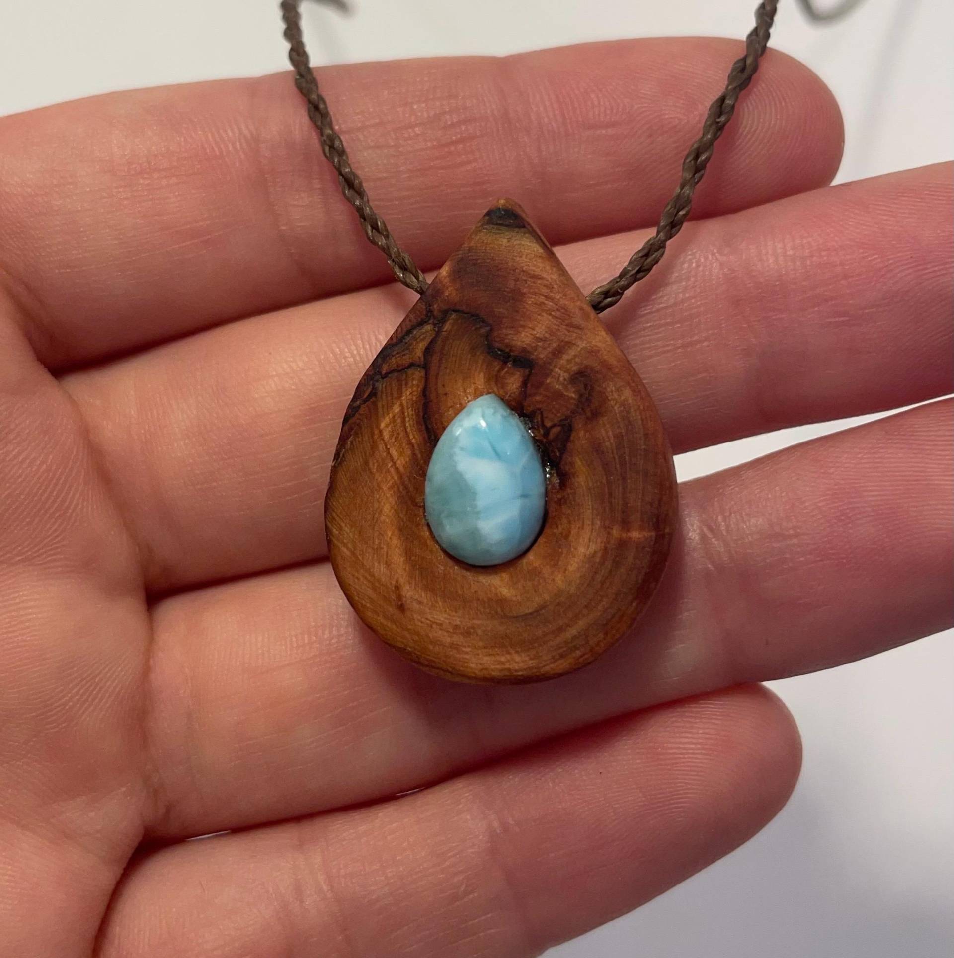Baumperlen Kette Larimar Baumperlen Kette Larimar von Woodtribal