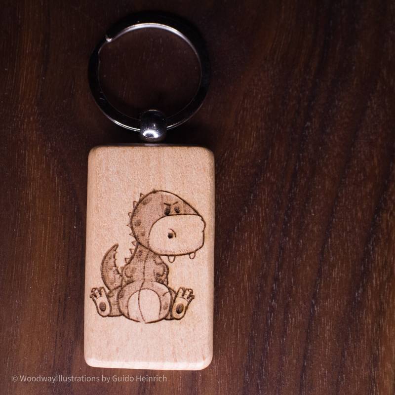 Holzschlüsselanhänger "T-Rex" Holzschlüsselanhänger "T-Rex" von WoodwayIllustrations