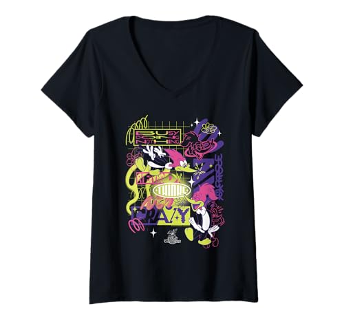 Damen Woody Woodpecker Everybody Thinks I’m Crazy T-Shirt mit V-Ausschnitt Damen Woody Woodpecker Everybody Thinks I’m Crazy T-Shirt mit V-Ausschnitt von Woody Woodpecker