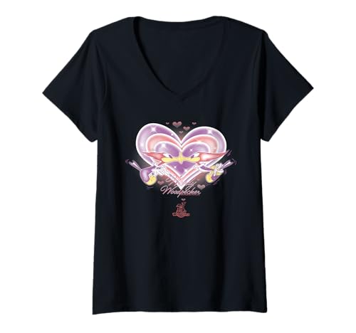 Damen Woody Woodpecker and Winnie Woodpecker Kiss T-Shirt mit V-Ausschnitt Damen Woody Woodpecker and Winnie Woodpecker Kiss T-Shirt mit V-Ausschnitt von Woody Woodpecker