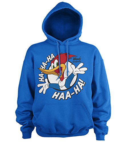 Woody Woodpecker Offizielles Lizenzprodukt Hahaha Kapuzenpullover (Blau), Large von Woody Woodpecker