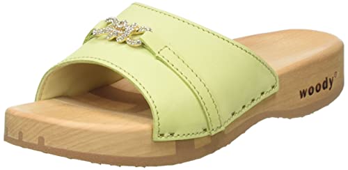 woody Damen Alice Holzschuh, Verde Acido, 36 EU von Woody