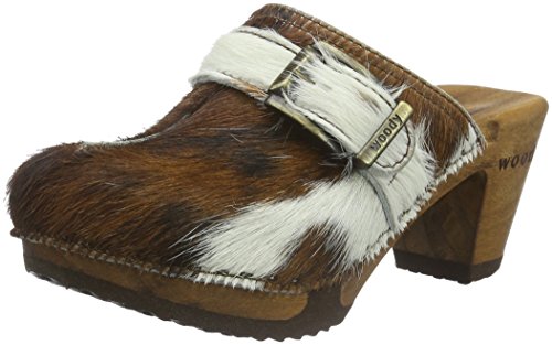 Woody Damen Claudia Clogs, Mehrfarbig (Natur) von Woody