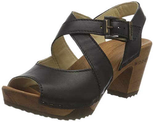 Woody Damen Elenor Holzschuh, Nero, 42 EU von Woody