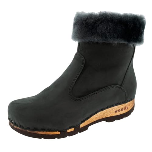 woody Damen Elke Clog Stiefelette, Nero, 41 EU woody Damen Elke Clog Stiefelette, Nero, 41 EU von woody