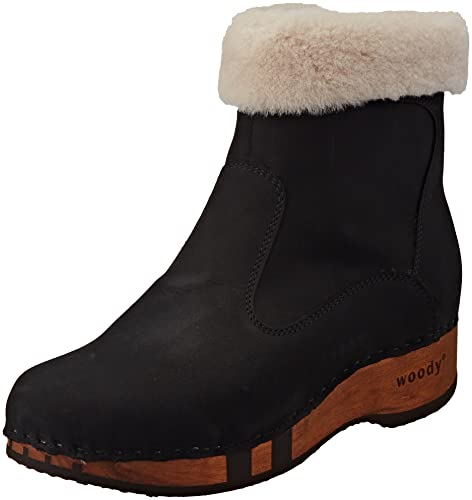 Woody Damen Elke Stiefelette, geöltes Leder Nero, 39 EU von Woody