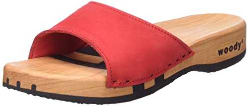 woody Damen Heidi Holzschuh, red, 43 EU von Woody