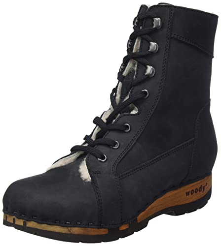 Woody Damen Heike Stiefelette, geöltes Leder Nero, 40 EU von Woody