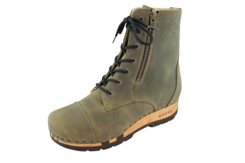 Woody Damen Herta Stiefelette, Olive, 37 EU von Woody