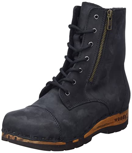 Woody Damen Herta Stiefelette, geöltes Leder Nero, 42 EU von Woody