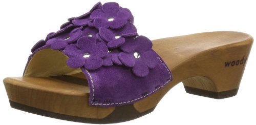 Woody Damen Lilli Pantoletten, Violett (Velour Viola), 36 von Woody