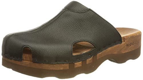 Woody Damen Lissabon Holzschuh, schwarz, 37 EU von Woody