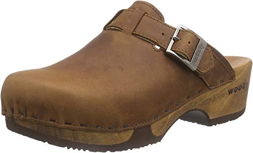 Woody Damen Manu Clogs, Braun (Tabacco) von woody