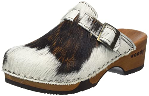 Woody Damen Manu Holzschuh, Fell Natur, 38 EU von Woody