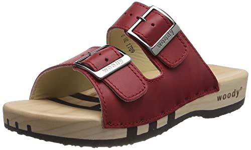 Woody Damen Maxima Holzschuh, Rosso, 36 EU von Woody