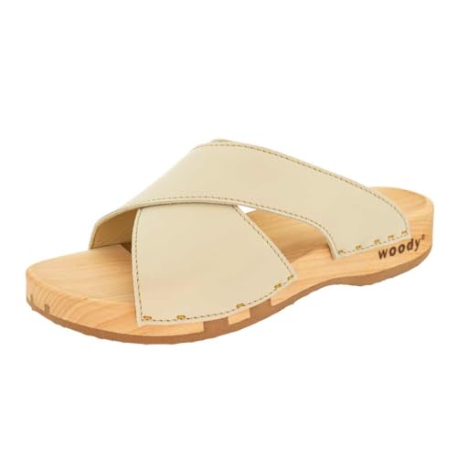 Woody Damen Mila Holzschuh, Creme, 39 EU von Woody