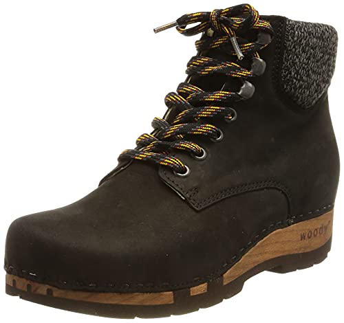 Woody Damen Mona Stiefelette, geöltes Leder Nero, 37 EU von Woody