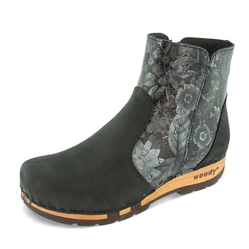 woody Damen Olga Clog Stiefelette, Schwarz-Coraflor Silver, 41 EU woody Damen Olga Clog Stiefelette, Schwarz-Coraflor Silver, 41 EU von woody