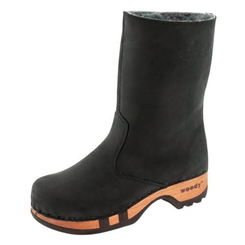 woody Damen Rose Clog Stiefel, Schwarz, 37 EU von woody